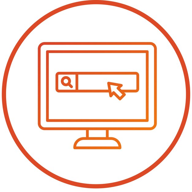 Estilo del icono del monitor de diseño vectorial