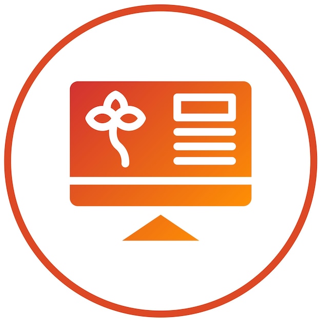 Estilo del icono del monitor ecológico de diseño vectorial