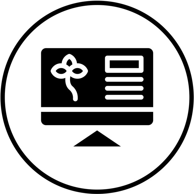 Estilo del icono del monitor ecológico de diseño vectorial