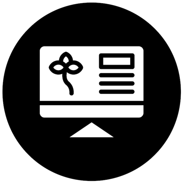 Estilo del icono del monitor ecológico de diseño vectorial