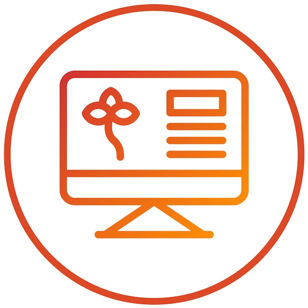 Estilo del icono del monitor ecológico de diseño vectorial