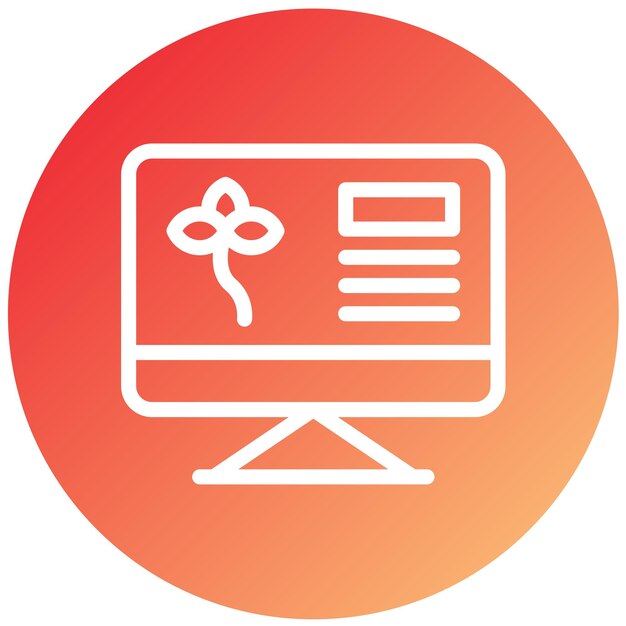 Estilo del icono del monitor ecológico de diseño vectorial