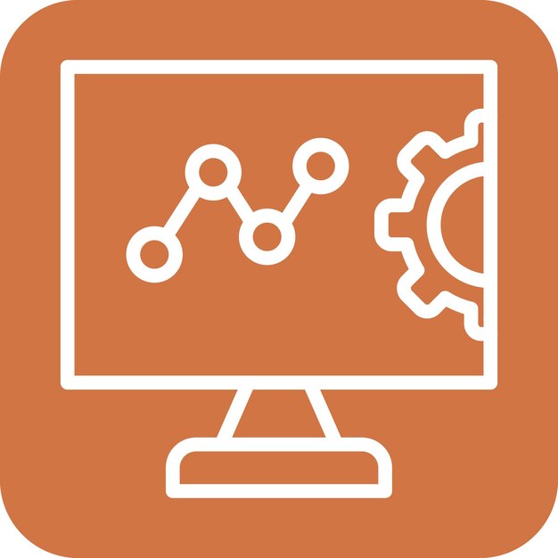 Estilo del icono del monitor de ingeniería de diseño vectorial
