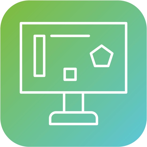 Estilo del icono del monitor de ingeniería de diseño vectorial