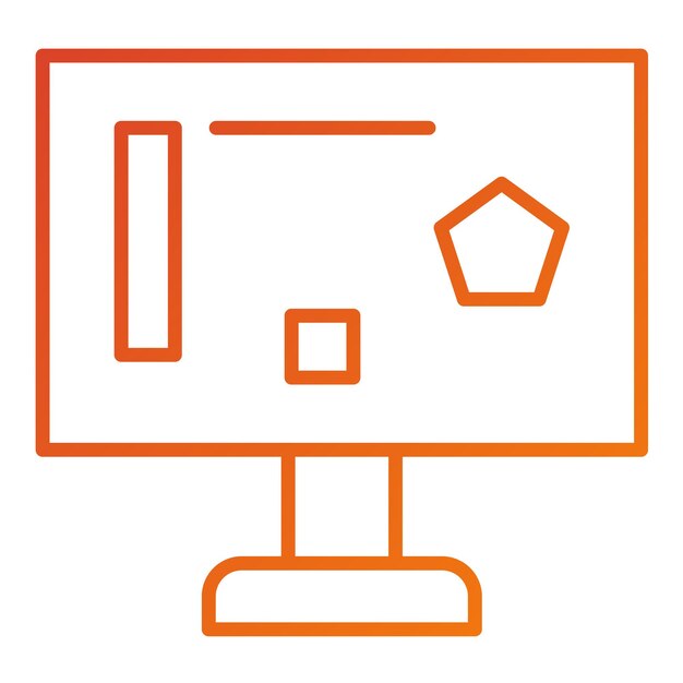Estilo del icono del monitor de ingeniería de diseño vectorial