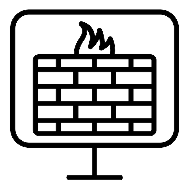 Estilo del icono de monitoreo del cortafuegos de diseño vectorial
