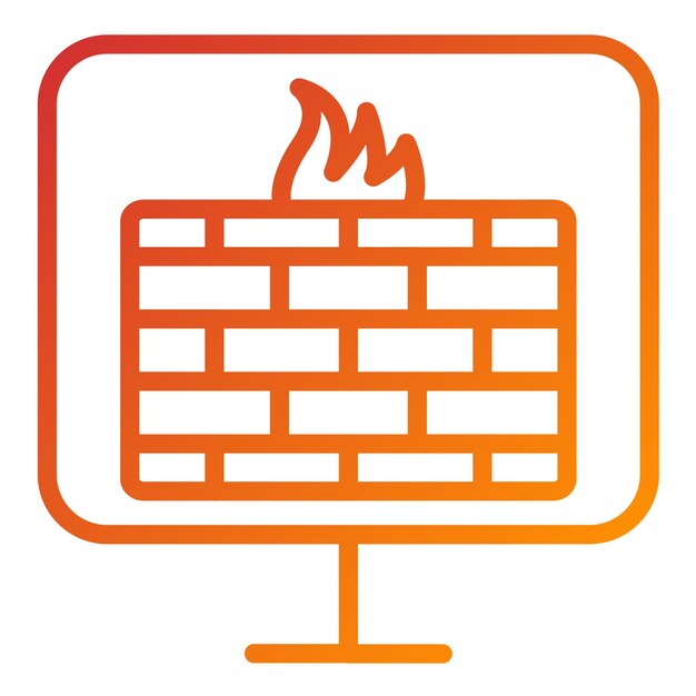 Estilo del icono de monitoreo del cortafuegos de diseño vectorial
