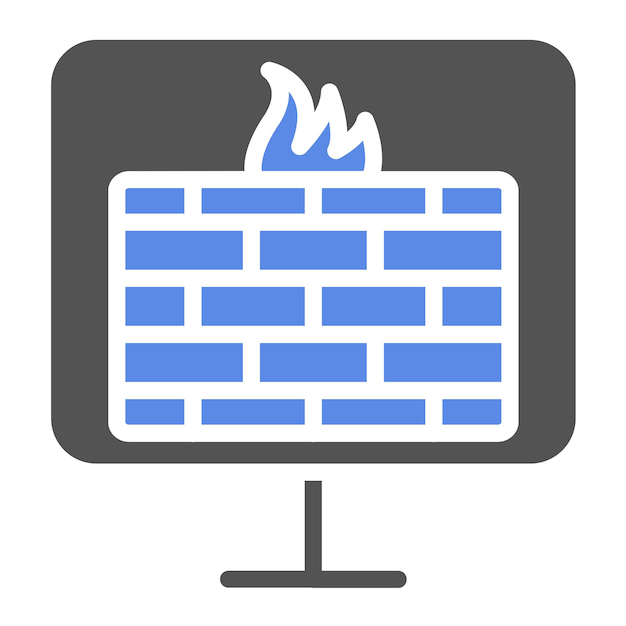 Estilo del icono de monitoreo del cortafuegos de diseño vectorial
