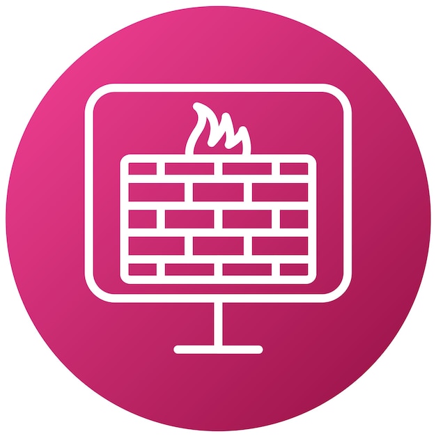 Estilo del icono de monitoreo del cortafuegos de diseño vectorial