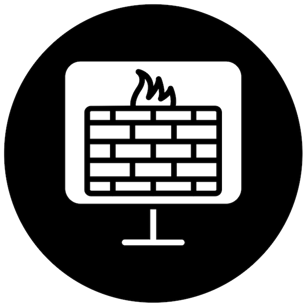 Estilo del icono de monitoreo del cortafuegos de diseño vectorial
