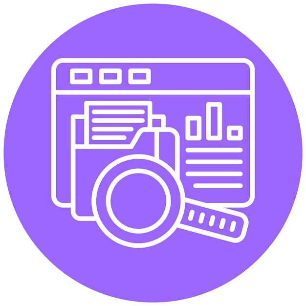 Estilo del icono de monitoreo de datos de diseño vectorial