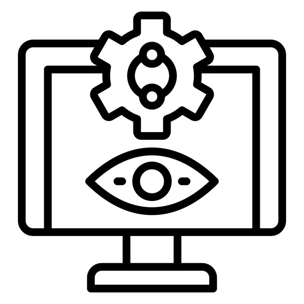 Estilo del icono de monitoreo del diseño vectorial