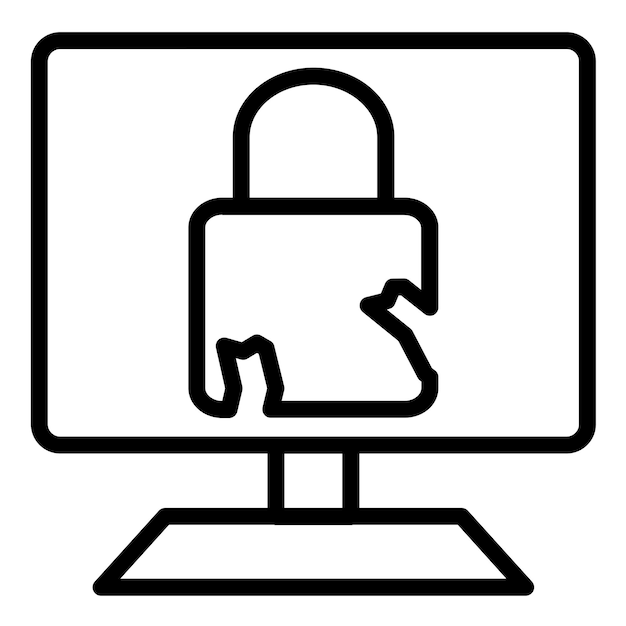 Estilo del icono de monitoreo de violaciones de diseño vectorial