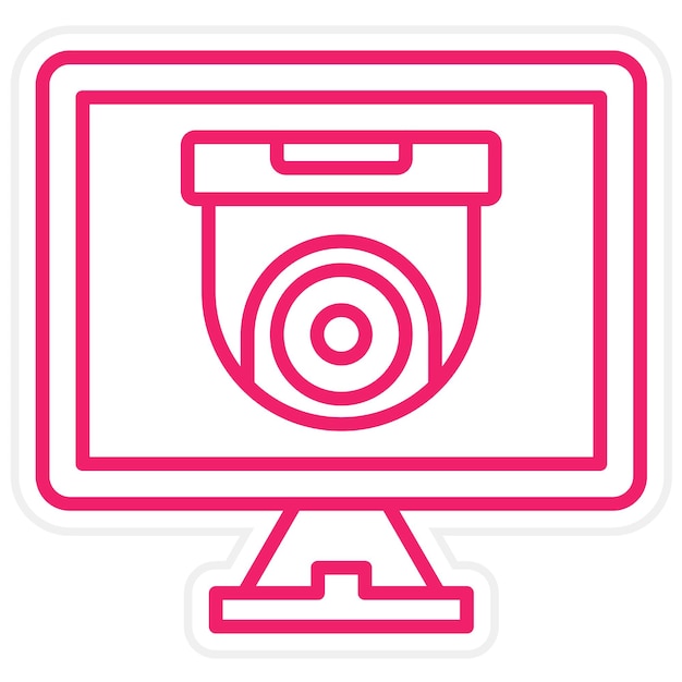 Estilo de icono de los monitores de seguridad de diseño vectorial