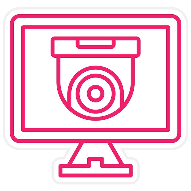 Vector estilo de icono de los monitores de seguridad de diseño vectorial