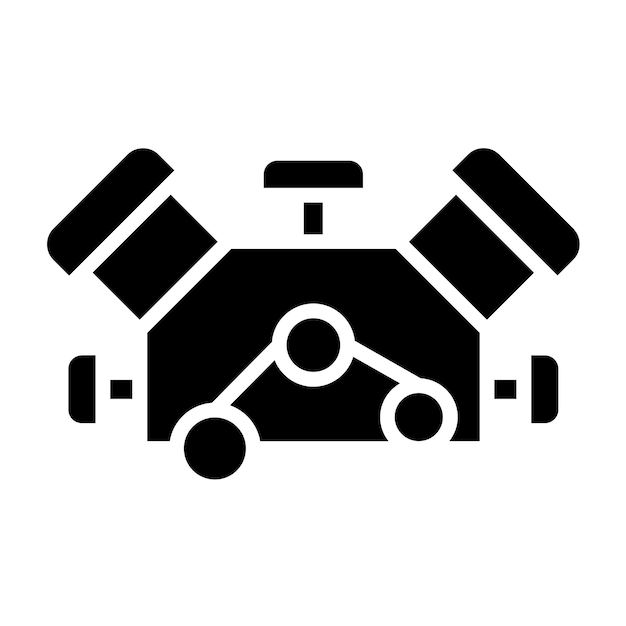 Estilo del icono del motor de diseño vectorial