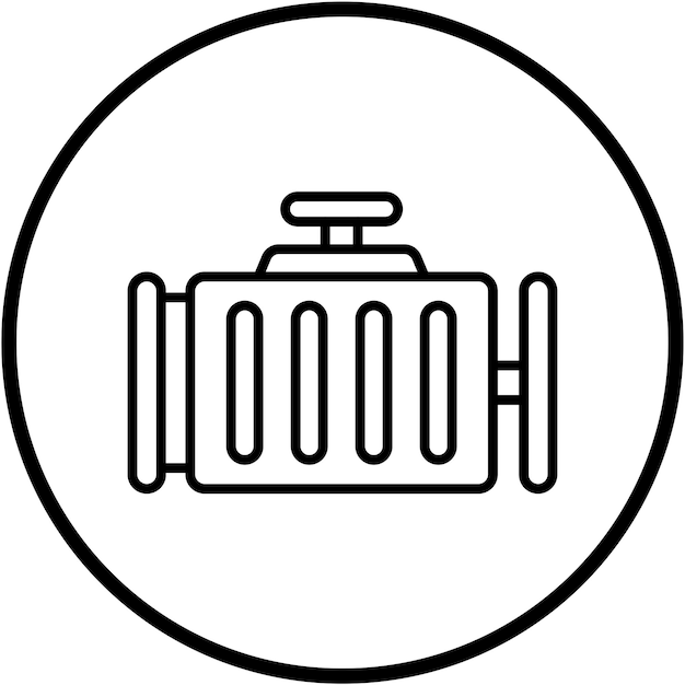 Estilo del icono del motor de diseño vectorial