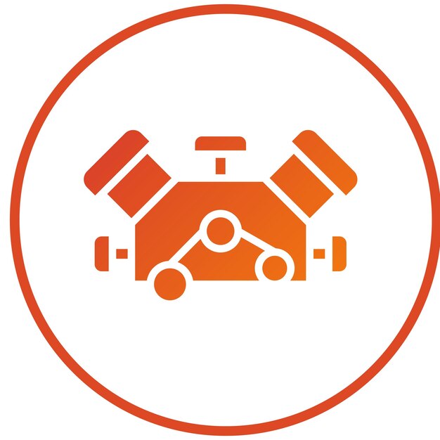 Estilo del icono del motor de diseño vectorial