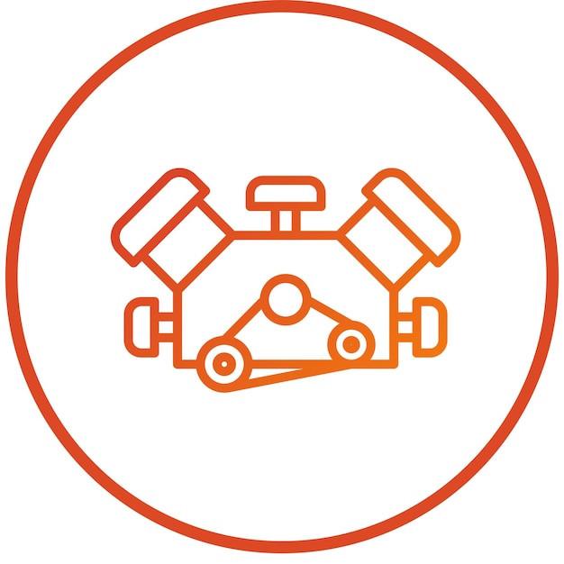 Estilo del icono del motor de diseño vectorial