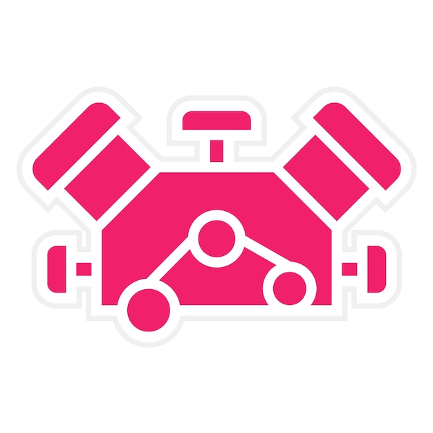 Estilo del icono del motor de diseño vectorial