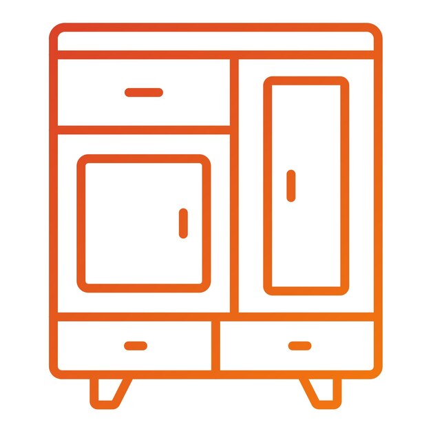 Estilo de icono de muebles de diseño vectorial