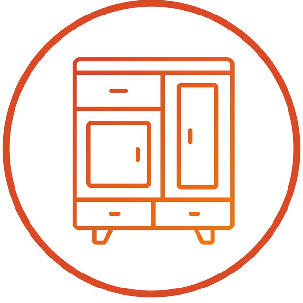 Estilo de icono de muebles de diseño vectorial