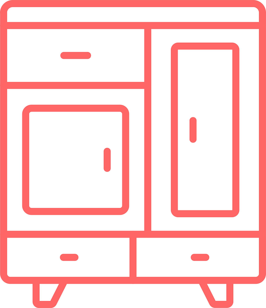 Estilo de icono de muebles de diseño vectorial