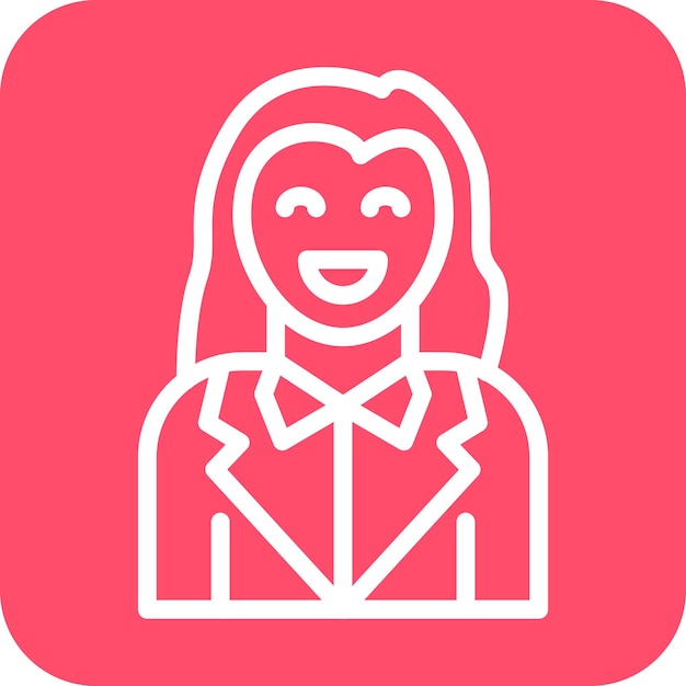 Estilo del icono de las mujeres sonrientes