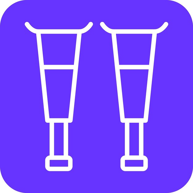 Estilo del icono de la muleta de diseño vectorial