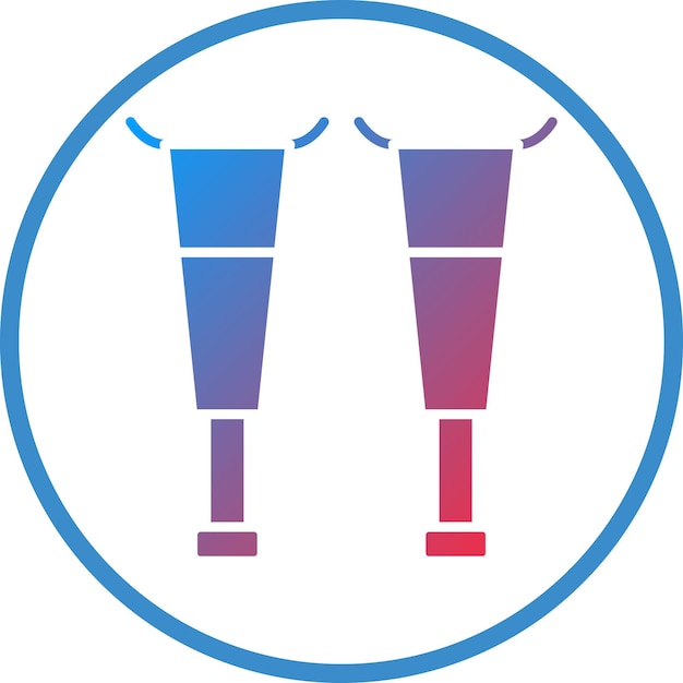 Estilo del icono de la muleta de diseño vectorial