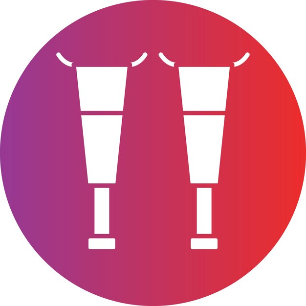 Estilo del icono de la muleta de diseño vectorial