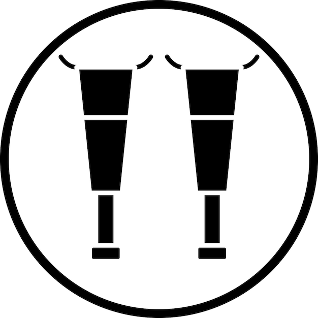 Estilo del icono de la muleta de diseño vectorial