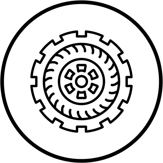 Estilo del icono del neumático de diseño vectorial