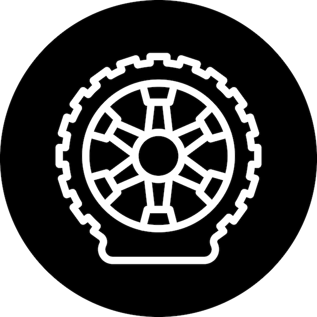 Estilo del icono del neumático plano