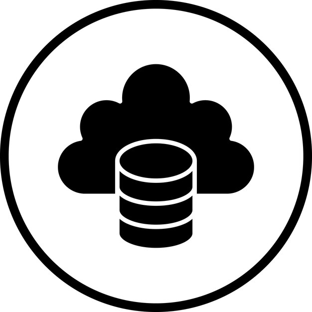 Estilo del icono de la nube de datos de diseño vectorial