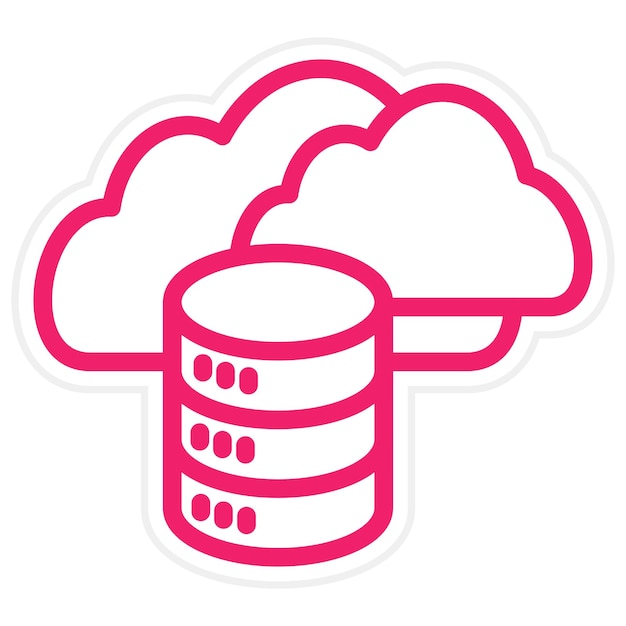 Estilo del icono de la nube de datos de diseño vectorial