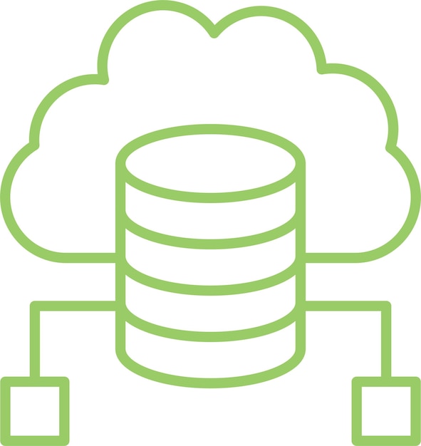 Estilo del icono de la nube de datos de diseño vectorial