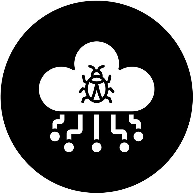 Vector estilo del icono de la nube infectada