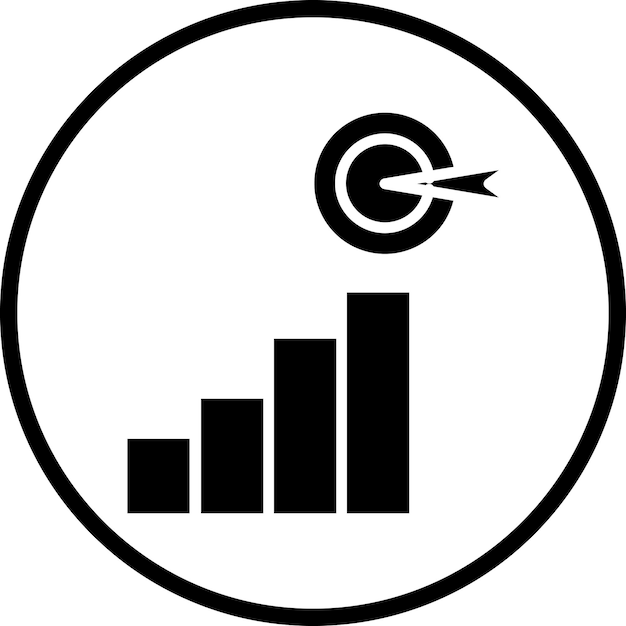 Estilo del icono del objetivo del diseño vectorial