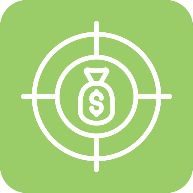 Estilo del icono del objetivo de financiación del diseño vectorial