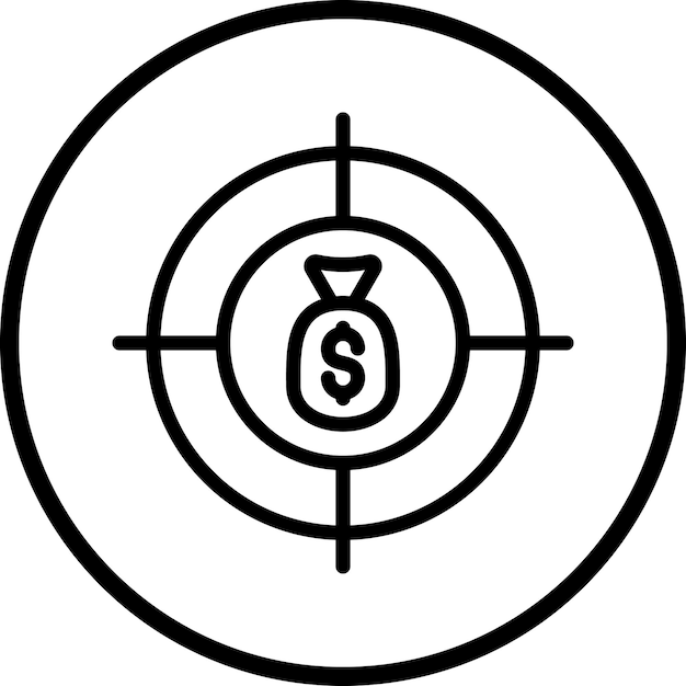 Estilo del icono del objetivo de financiación del diseño vectorial