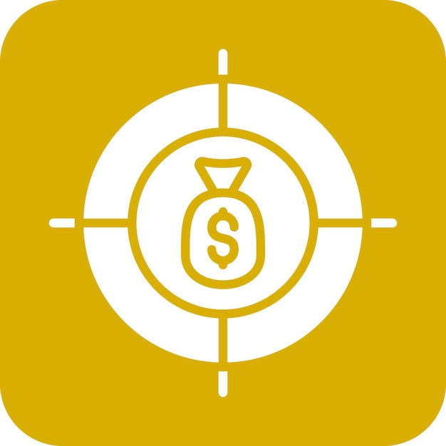 Estilo del icono del objetivo de financiación del diseño vectorial