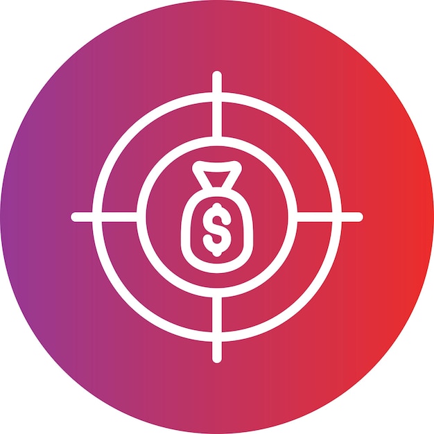 Estilo del icono del objetivo de financiación del diseño vectorial
