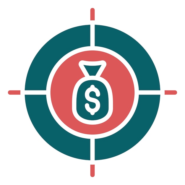 Estilo del icono del objetivo de financiación del diseño vectorial
