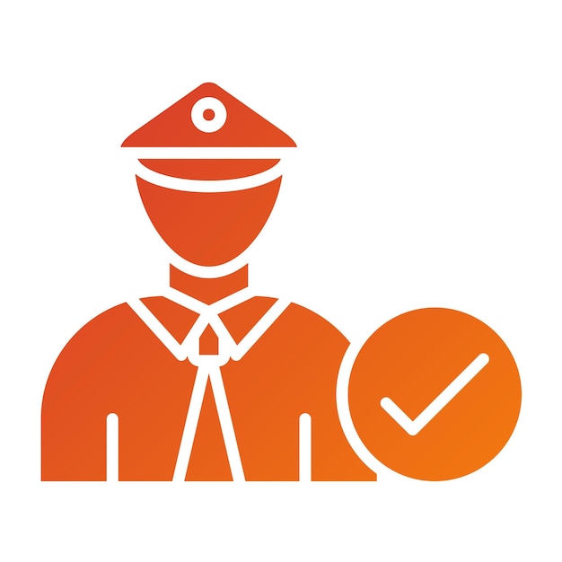 Estilo del icono de los oficiales de correcciones de diseño vectorial