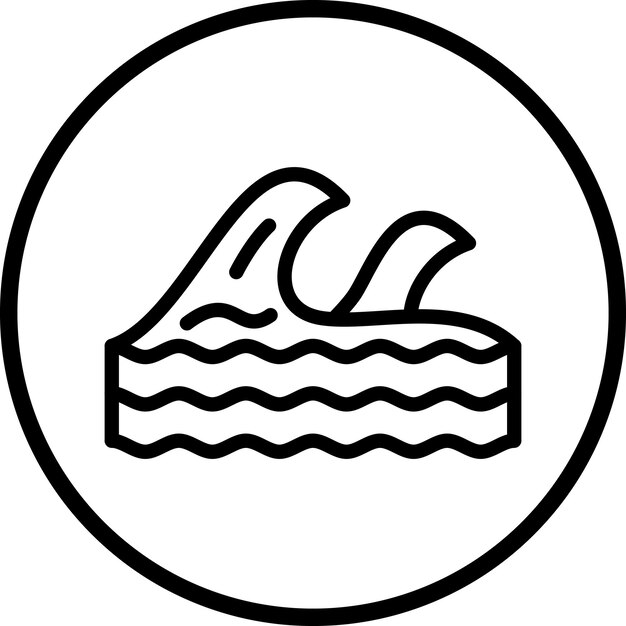 Estilo del icono de las olas