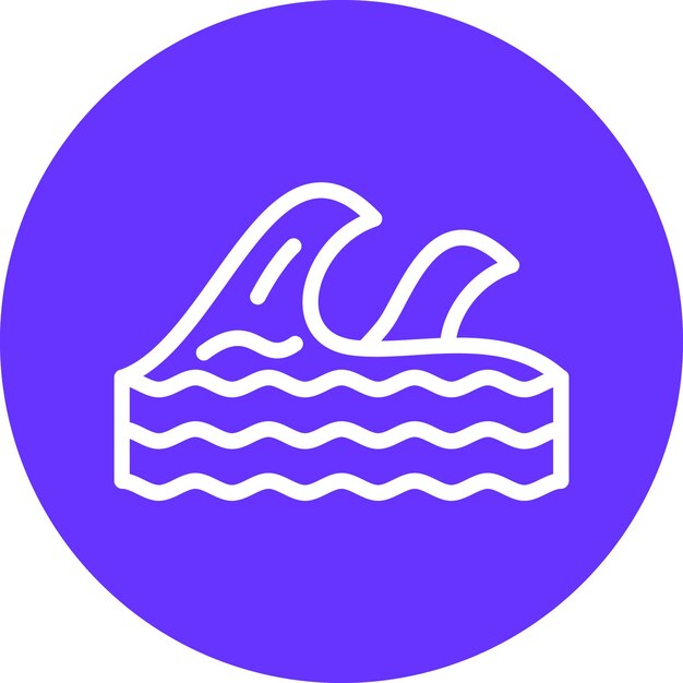 Estilo del icono de las olas
