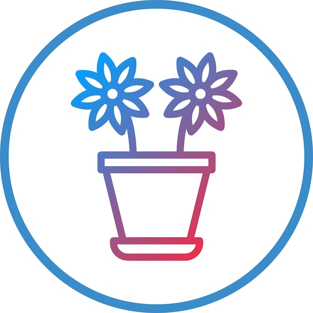 Estilo del icono de la olla de flores