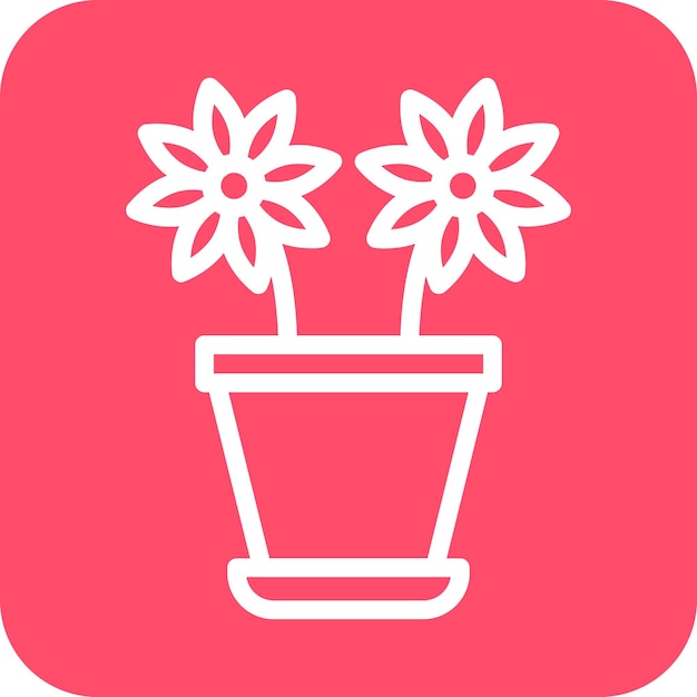 Vector estilo del icono de la olla de flores