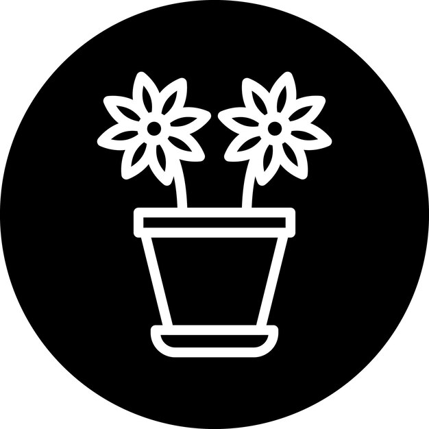Estilo del icono de la olla de flores